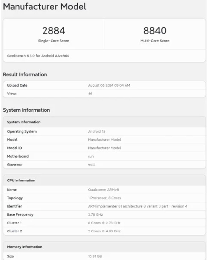 بنچمارک Geekbench اسنپدراگون 8 نسل 4