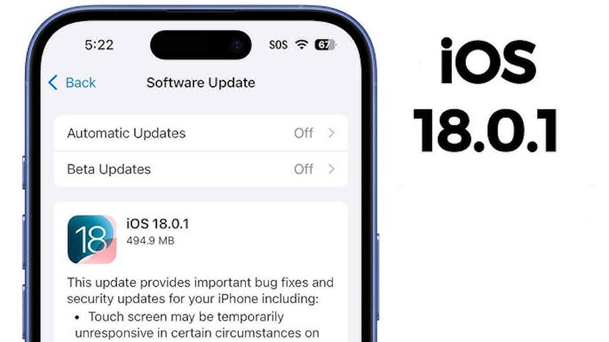 iOS 18.0.1 برای رفع باگ های نمایشگر آیفون 16 منتشر شد