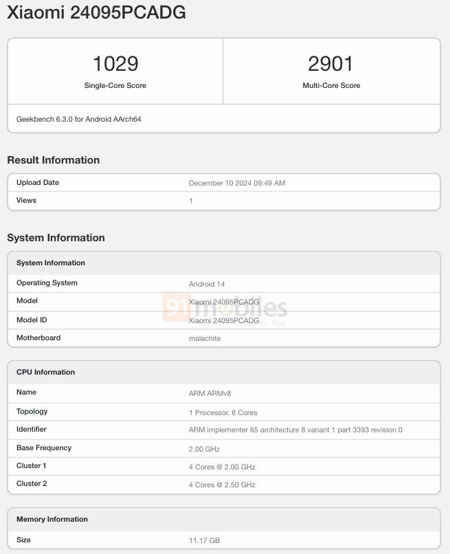 پوکو X7 در میان داده های بنچمارک Geekbench
