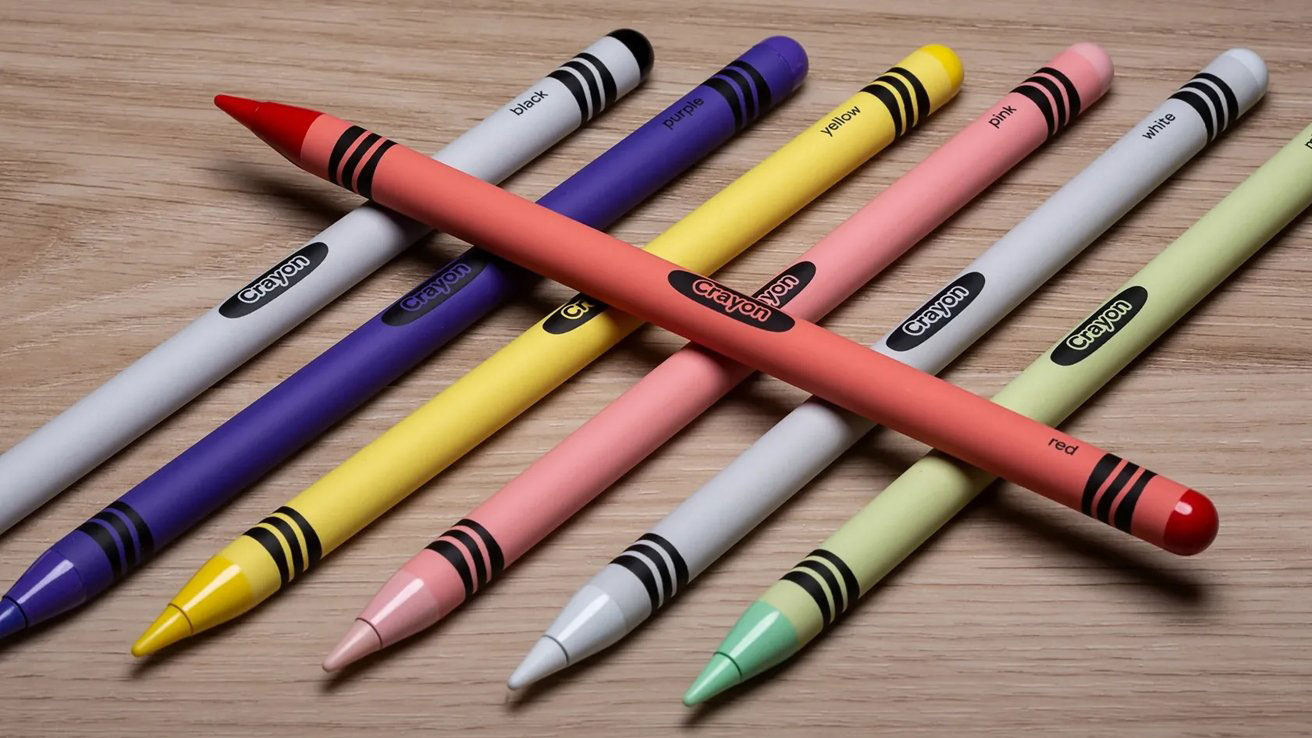معرفی Apple Crayon Pro در هفت رنگ اپل پنسل پرو با طراحی مداد شمعی